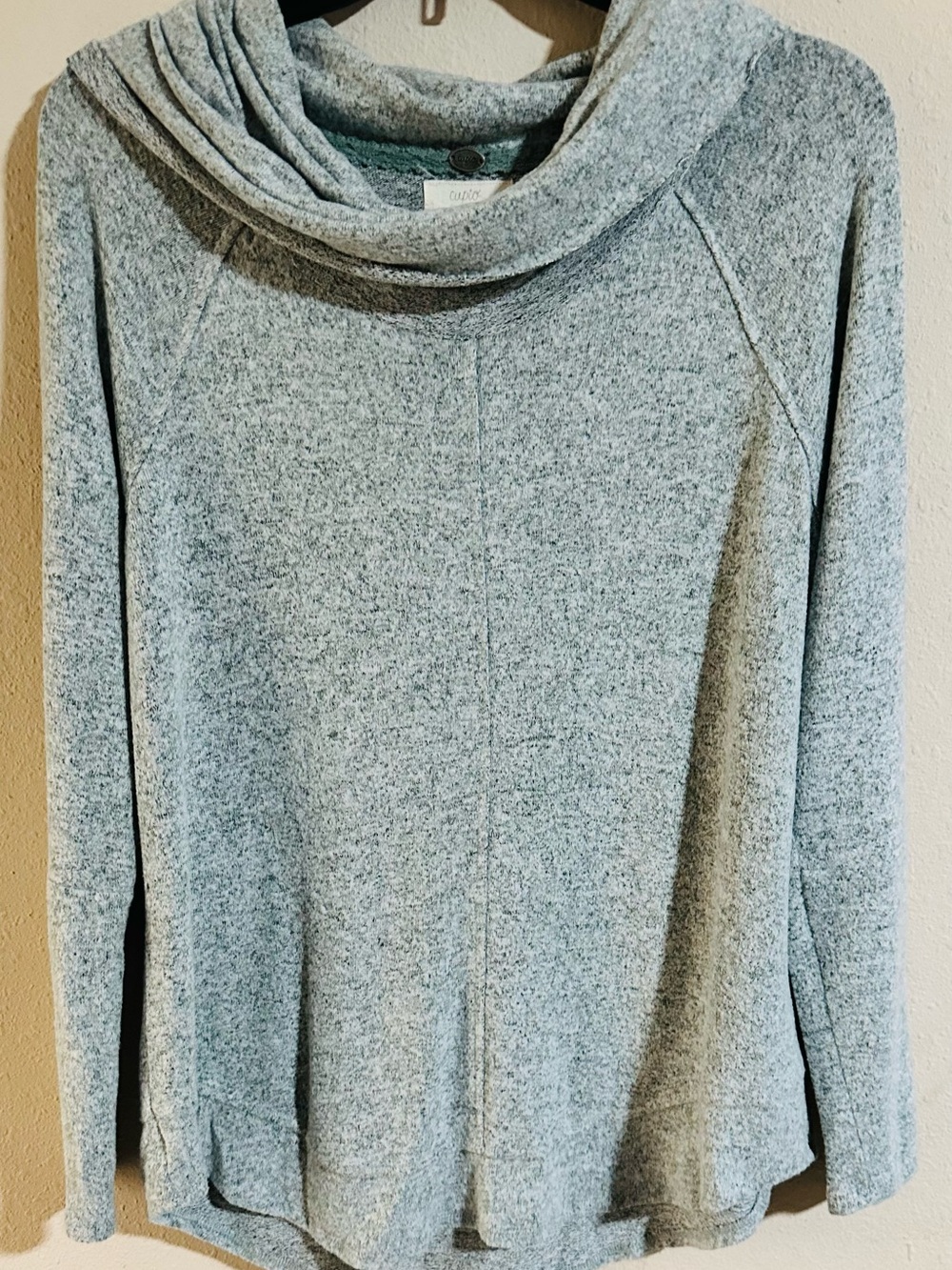 Cupio Heather Gray Cowl Neck Pullover Sweater